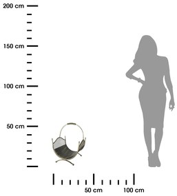 Kovový kôš na drevo Criss, 40x52 cm, zlatá