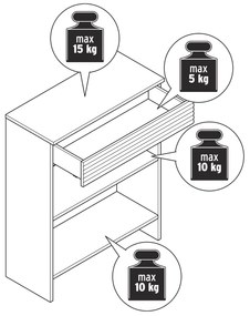 Konzolový stolík so zásuvkou