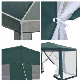 Kondela RINGE TYP Stanový altánok do záhrady, 3,9x2,5x3,9m, zelená/biela,1+6 bočných strán