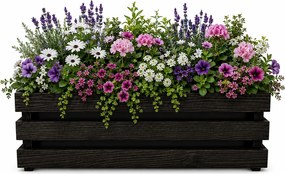 AMADEA Drevený obal na kvetináč tmavý, 52x21,5x17cm, český výrobok