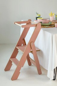 Učiaci montessori detská veža skladacia ružová