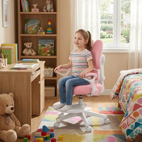 Detská rastúca stolička Neoseat KIDDY TWO — látka, prateľný poťah, ružová