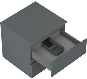 Mexen Orio, kúpeľňová skrinka 50 cm s hornou časťou, 2 zásuvky, grafitová matná, 91A10-05047-2-BFFC66