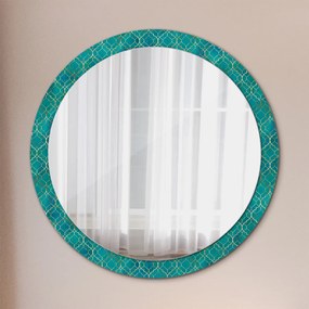 Okrúhle ozdobné zrkadlo Zelené a zlaté zloženie fi 100 cm