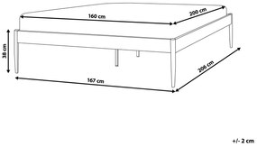 Kovová posteľ 160 x 200 cm biela VAURS Beliani