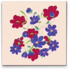 Gario Diamantové maľovanie Jarné kvety Rozmery: 50 x 50 cm, Rámovanie: S vnútorným rámom, Diamanty: Okrúhle