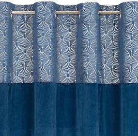 ZATEMŇOVACÍ ZÁVES NA KRÚŽKOCH AGNES 140X250 CM NÁMORNÍCKA MODRÁ
