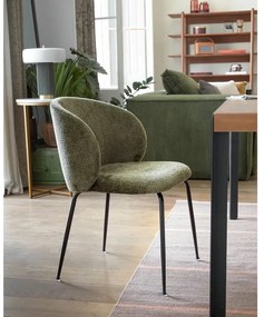 Zelené čalúnené jedálenské kreslo Minna – Kave Home