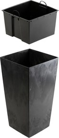 PLASTOVÝ KVETINÁČ PORTO 75X39,5X39,5 CM IMITÁCIA BETÓNU ČIERNA