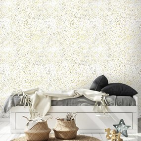 Tapeta zlaté bodky na bielom pozadí