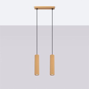 Závesné svietidlo Karbon, 2x zlaté kovové tienidlo