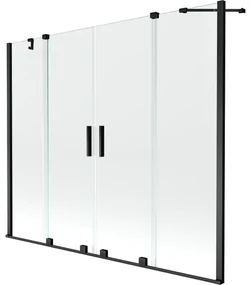 Mexen Velar Duo vaňová zástena dvojkrídlová Posuvný 200 x 150 cm, Priehľadné, Čierny - 896-200-000-02-70