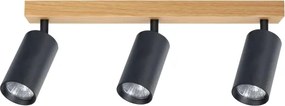 Brilagi - Bodové svietidlo SELE 3xGU10/30W/230V čierna/dubový dekor