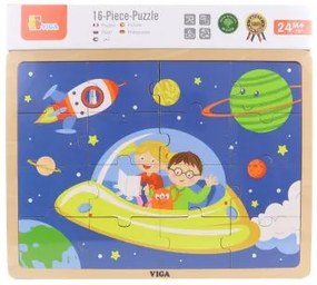 Viga drevené puzzle 16 dielikov - vesmír
