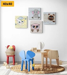 Set obrazov zvieratká v detskom prevedení Varianta: 4x 40x40