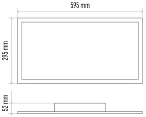 LED Stmievateľné stropné svietidlo LED/25W/230V + DO obdĺžnikk 2700K-6000K