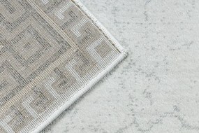 Koberec / Behúň ALLURE 1960 grécky kľúč / rám, štruktúrovaný / glamour, biely / sivý