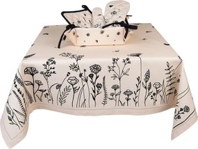 Béžový košík na pečivo s kvetinami Flora And Fauna - 35*35*8 cm