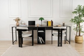 Kancelářská sestava pro 2 osoby TWIN antracitová