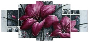 Gario Ručne maľovaný obraz Nádherná magnólia - 5 dielny Rozmery: 100 x 70 cm