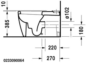 DURAVIT Starck 1 WC misa kombi s Vario odpadom, 415 mm x 385 mm x 640 mm, 0233090064