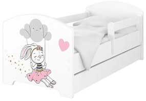Detská posteľ "Zajačik", Rozmer 140x70 cm, Farba biela, Matrace penový vrstvený 10 cm