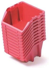 Sada 10 úložných boxov po 11,8 × 9,8 × 7 cm, červená