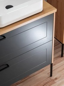 Comad Kúpeľňová skrinka pod umývadlo Madera Grey 60 grafit/dub artisan