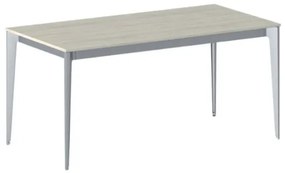 Kancelársky stôl PRIMO ACTION, sivostrieborná podnož, 1600 x 800 mm, dub prírodný