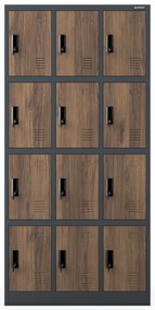 Šatňová skriňa MARCIN, 900 x 1850 x 400 mm, Eco Design: antracit/orech