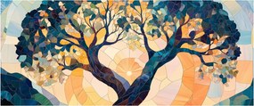 Obraz – Mozaika – slnko a strom II. (120x50 cm)