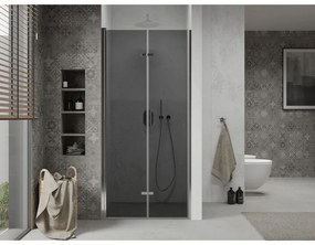 Mexen Lima, skladacie sprchové dvere do otvoru 90 x 190 cm, 6mm šedé sklo, chrómový profil, šedá, 856-090-000-01-40