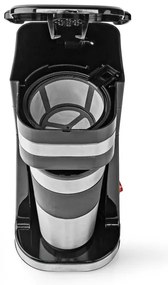 Nedis KACM300FBK - Kávovar na jeden hrnček 0,4 l a cestovním hrnkem