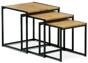 Set 3 ks. konferenčných stolíkov Ascendio (dub + čierna). Vlastná spoľahlivá doprava až k Vám domov. 1042781