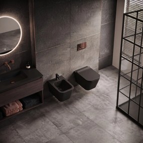 Erga Mery, závesný bidet 520x360x300 mm, čierna matná, ERG-V03-MERY-BD-BK
