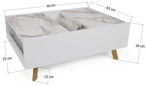 Konferenčný stolík Freya 1 (biela) . Vlastná spoľahlivá doprava až k Vám domov. 1102153