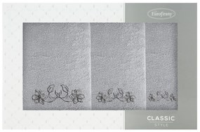 FROTÉ UTERÁK LILA SADA 1KS 30X50 CM, 1KS 50X90 CM, 1KS 70X140 CM STRIEBORNÁ