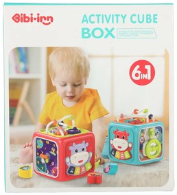 KIK Vzdelávacia senzorická kocka 6v1 Montessori triedič