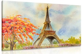 Obraz Eiffelova veža v pastelových farbách - 120x80