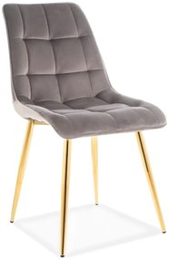 Stolička Chic Golden Velvet sivá