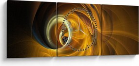 Obraz - Abstrakcia v pohybe (s hodinami) (90x30 cm)