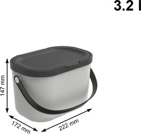 Rotho 2. akosť - Závesný odpadkový kôš na dvierka, 3,2l MINI-ALBULA, biela/antracit