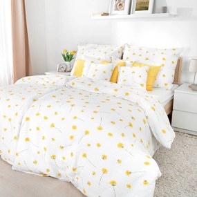 Goldea krepové posteľné obliečky - púpavy 140 x 200 a 70 x 90 cm