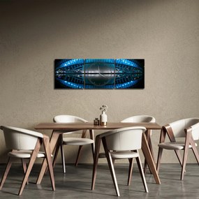 Obraz futbalového štadióna (s hodinami) (90x30 cm)