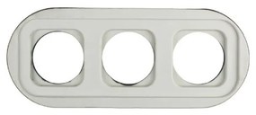 Elhard Veľký okrúhly keramický trojitý rámček, biely KV3003W