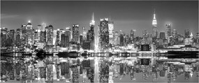 Obraz - New York, čiernobiely (120x50 cm)