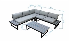 Rohová sada zahradního nábytku Houseland Valencia pro 5 osob