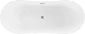 Mexen Celia, voľne stojaca vaňa 170 x 75 cm, biela, chrómový prepad, 52331707500-01