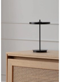 Čierna kovová LED stolová lampa s kovovým tienidlom (výška 31 cm) Asteria Move – UMAGE