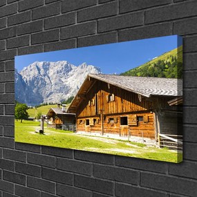 Obraz na plátne Dom hora krajina 125x50 cm